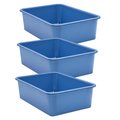 Teacher Created Resources Storage Bin, Plastic, Slate Blue, 3 PK 20415
